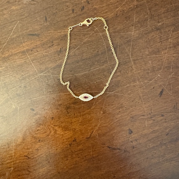 Anita Ko Ruby evil eye rose gold chain bracelet - Picture 6 of 8